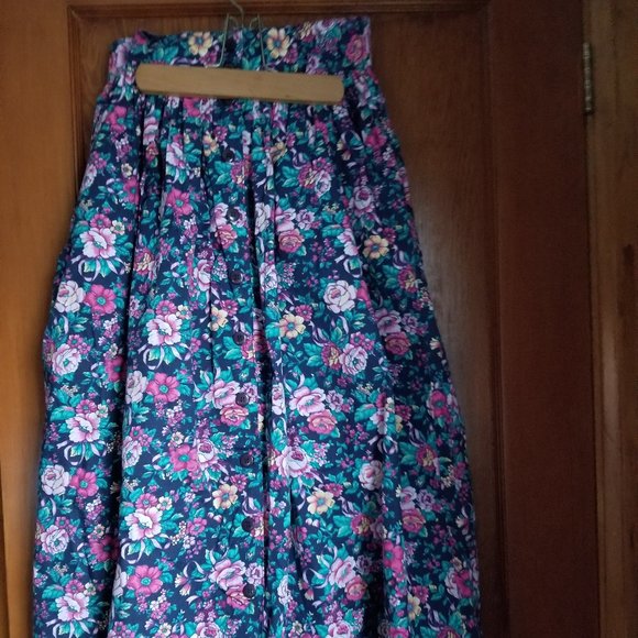 Beautiful vintage, centre buttoned, cotton, full skirt, S, midi, Lady Footlocker - Picture 1 of 7